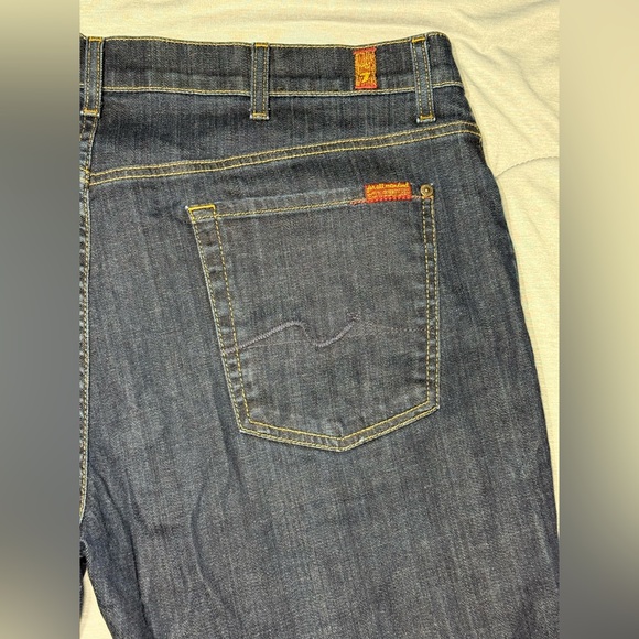 7 For All Mankind Standard Fit Dark Wash Blue Denim Jeans Size 40 Womens - Picture 8 of 16
